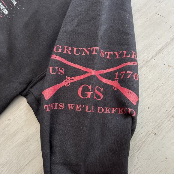 Grunt Style Black American Flag I Do Solemnly Swear Hoodie Sweatshirt Men’s L - Picture 5 of 8